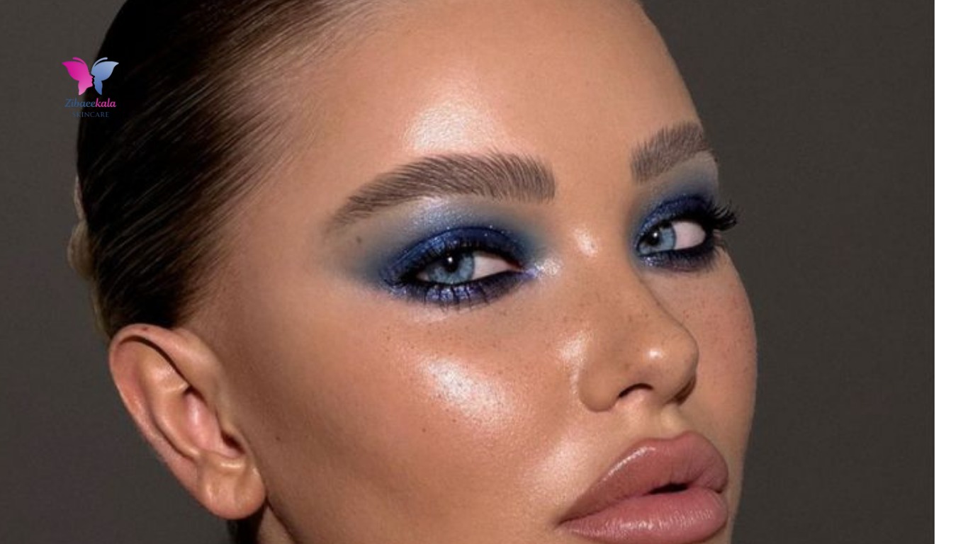 آرایش اسموکی با سایه آبی تیره