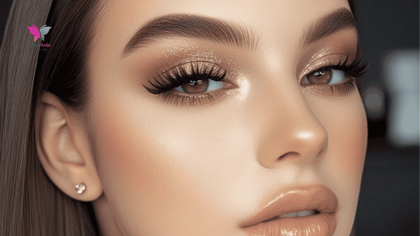 خط چشم دنباله‌دار کلاسیک با سایه بژ 