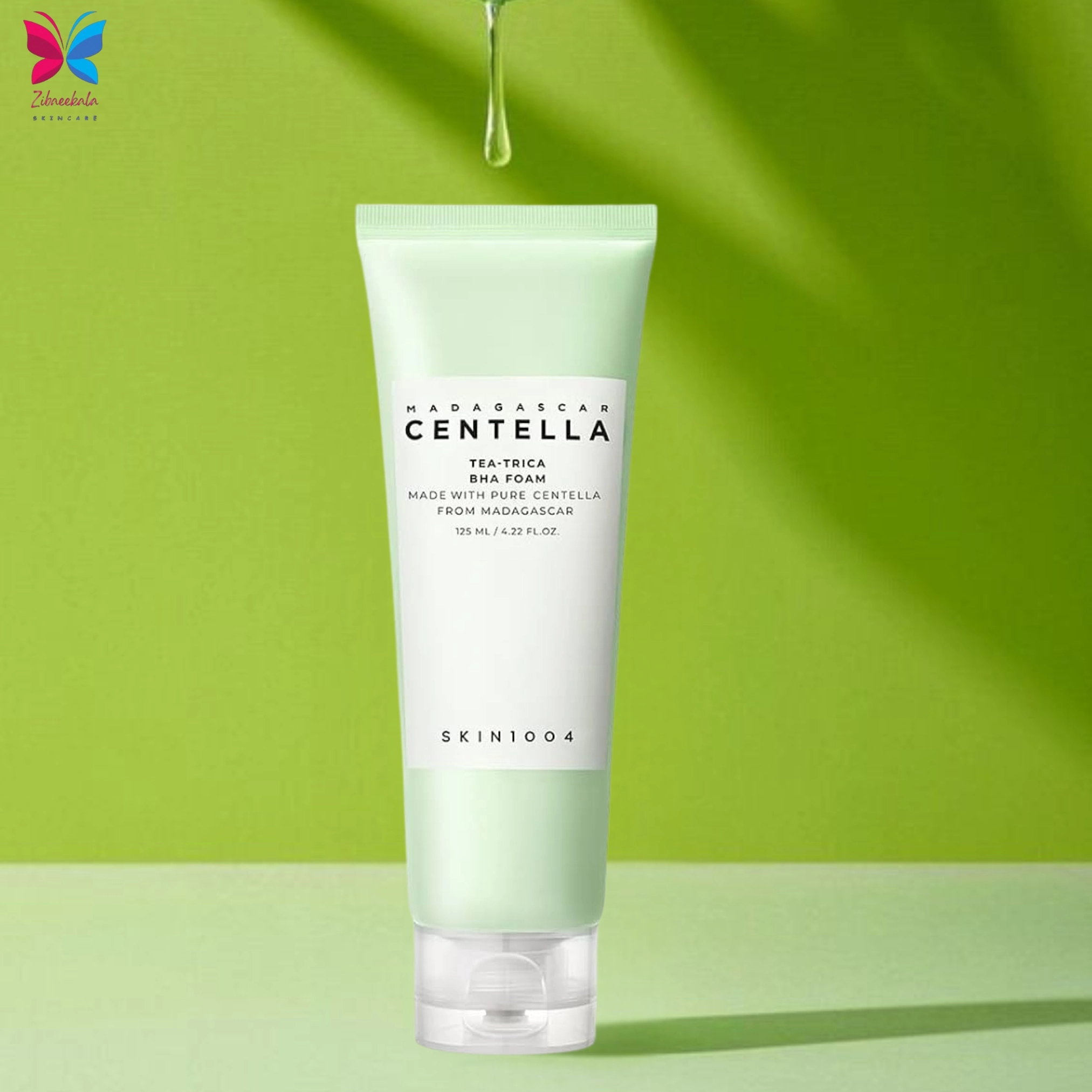 Skin1004 Madagascar Centella Tea-Trica BHA Foam فوم شستشوی صورت سنتلا فوم چای سبز