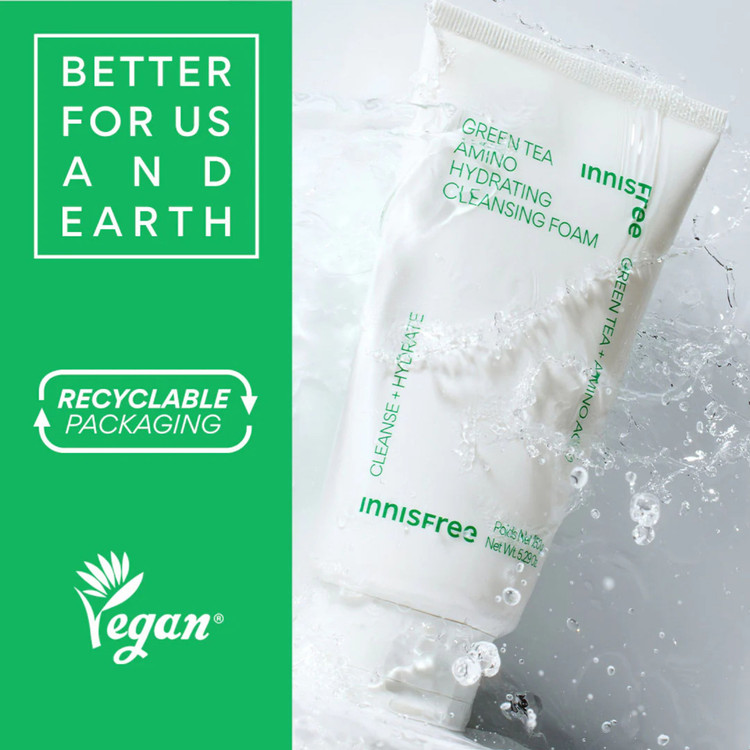 فوم شستشوی صورت اینیسفری با فرمولاسیون حاوی آمینو اسید و چای سبز، مناسب پوستهای خشک و نرمال