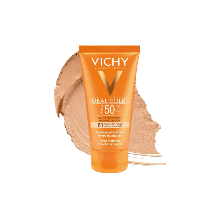 کرم ضد آفتاب ویشی مدل Ideal Soleil BB، محافظت بالا با SPF 50 و پوشش طبیعی و مخملی