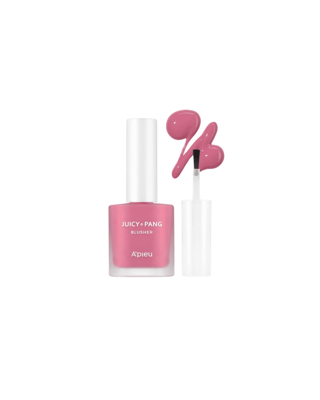 رژگونه آبکی A'PIEU JUICY-PANG در 12 رنگ متنوع، با طیف آرایش چشم گربه ای رنگی از صورتی ملایم تا قرمز تیره، برای ظاهری طبیعی و شاداب. رژ گونه آپیو جوسینگ پانگ سایه سبز