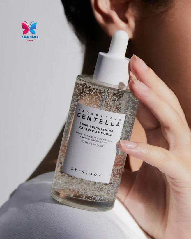 کپسول روشنکننده و تغذیهکننده پوست اسکین1004 برای درمان تیرگی و کدری پوست