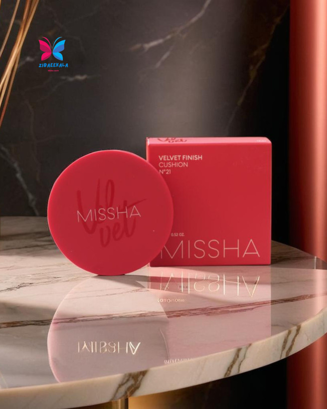 MISSHA Velvet Finish Cushion - کوشن آرایشی کرهای با جلوه مات و طبیعی، پوشانندگی بالا و آبرسانی پوست.