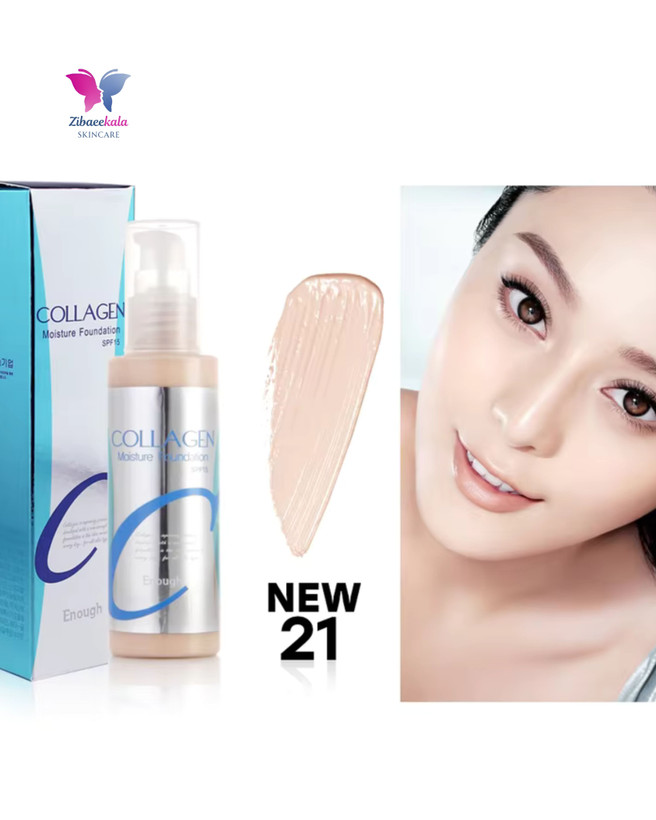 فونداسیون کلاژندار ENOUGH برای پوستهای خشک و نرمال با پوشش سبک