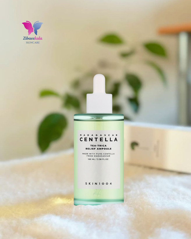 محلول ضد التهاب و کنترل چربی پوست تی تریکا سنتلا مناسب پوستهای آسیبدیده و ملتهب