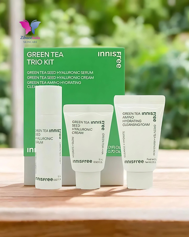 سرم آبرسان اینیسفری با عصاره خالص چای سبز مناسب پوستهای دهیدراته و حساس