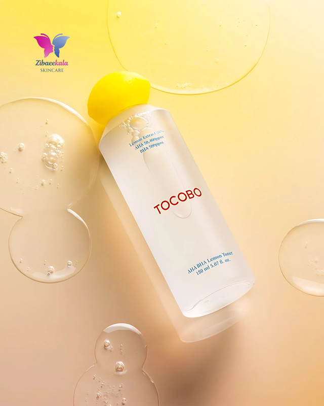 TOCOBO AHA BHA Lemon Toner: تونر صورت با عصاره لیمو و اسیدهای لایه بردار