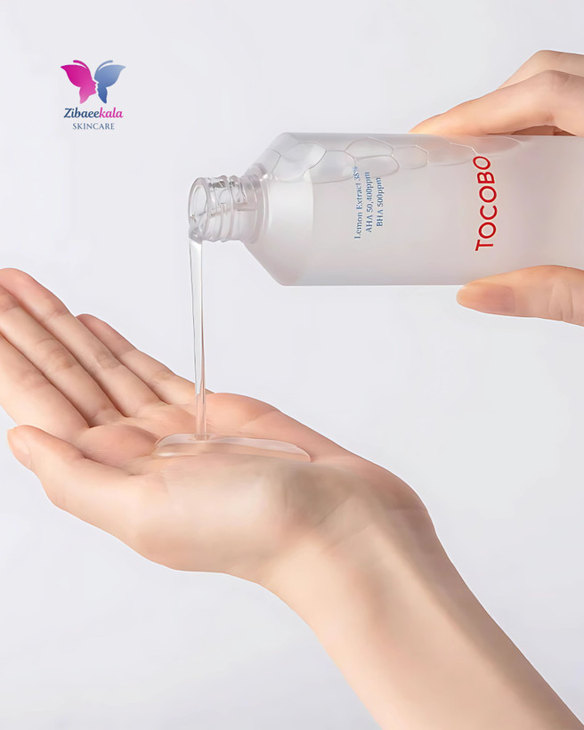 تونر لایه بردار ملایم توکوبو حاوی AHA و BHA با رایحه لیمو