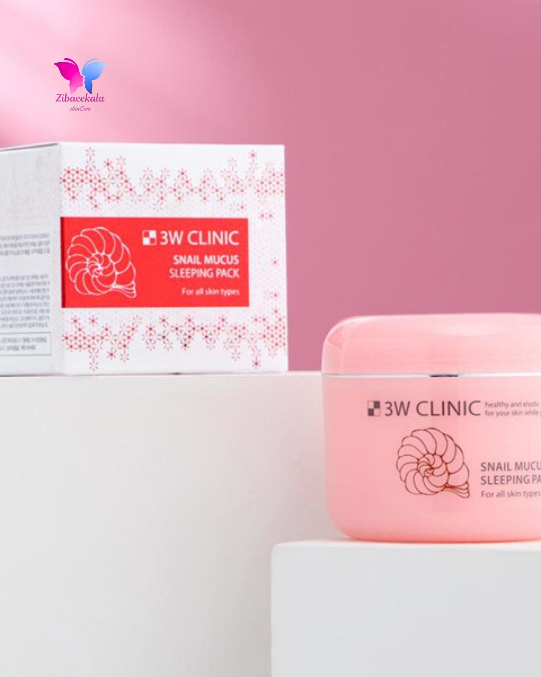 ماسک خواب حلزون کره‌ای 3W Clinic با خاصیت جوان‌سازی، مرطوب‌کنندگی و بازسازی پوست در طول شب