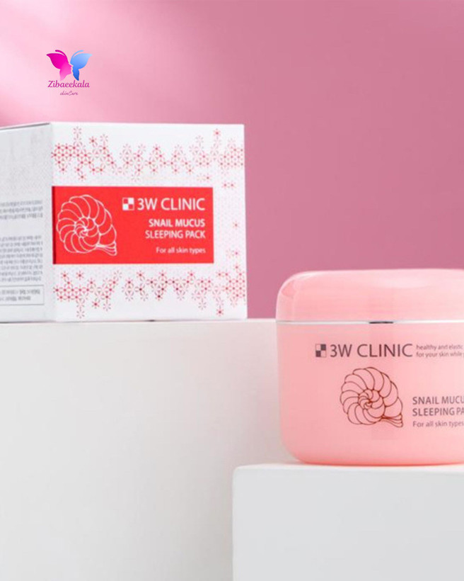 ماسک خواب حلزون کرهای 3W Clinic با خاصیت جوانسازی، مرطوبکنندگی و بازسازی پوست در طول شب