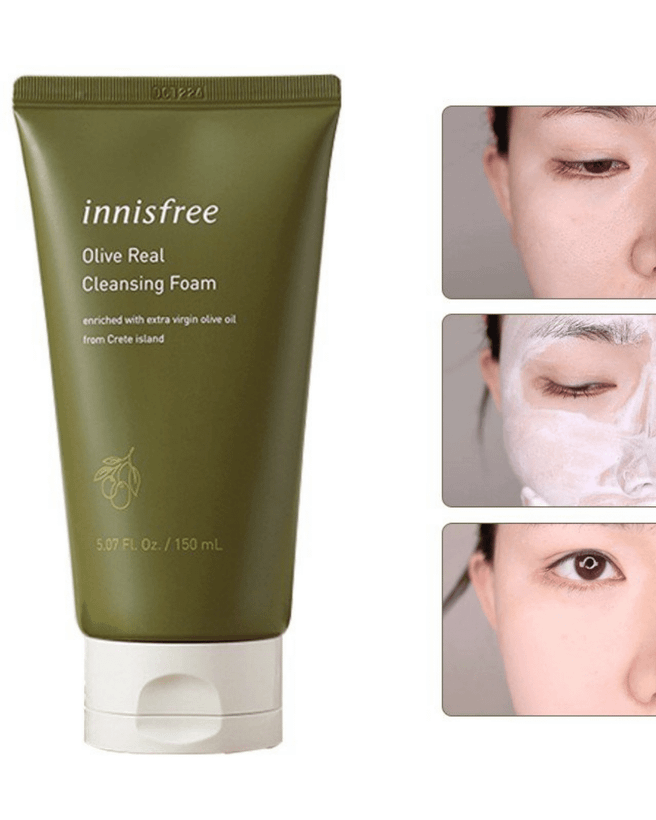 فوم کلینزینگ زیتون اینیسفری برای شادابی و نرمی پوست صورت