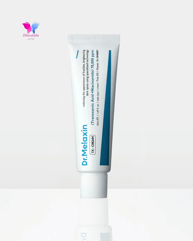 کرم ترانگزامیک اسید TX دکتر ملاکسین مناسب برای رفع لک و تیرگیهای سطحی پوست