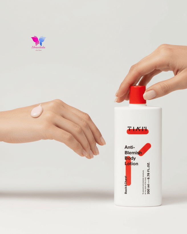 تصویر لوسیون بدن تیام ضد آکنه و کنترل کننده منافذ با نیاسینامید