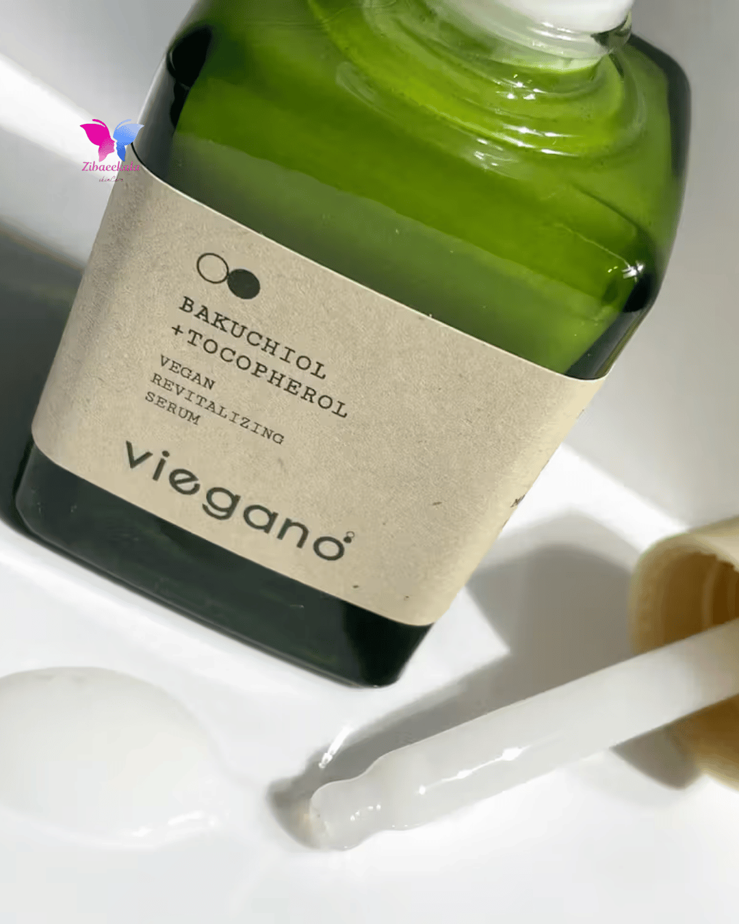 سرم احیاکننده وگان (Vegano) با باکوچیول و توکوفرول، مناسب برای سفت شدن و بازسازی پوست، بدون تحریک و قرمزی