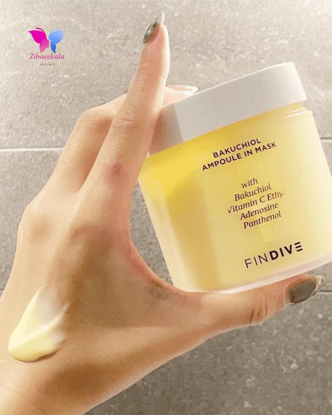 ماسک آمپولی جوانساز FINDIVE برای آبرسانی عمیق و بهبود الاستیسیته پوست.