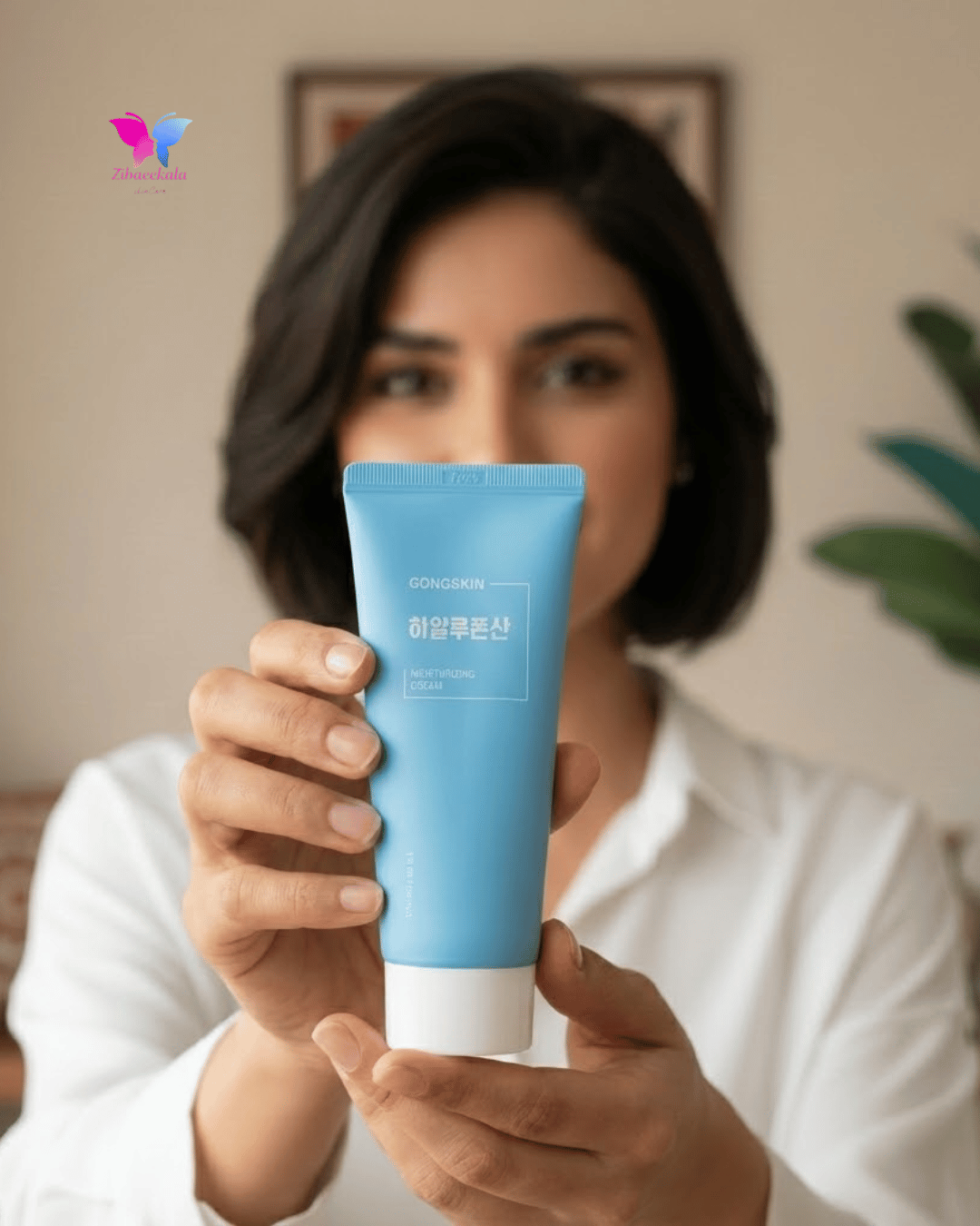 تیوپ آبی کرم آبرسان صورت گانگ اسکین مدل Hyaluronic Acid