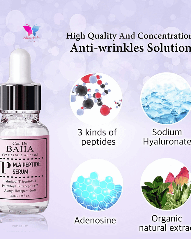 نمای نزدیک سرم صورت کاز دی باها مدل P M.A Peptide حاوی ماتریکسیل ۳۰۰۰ و آرژیرلین برای رفع چین و چروک