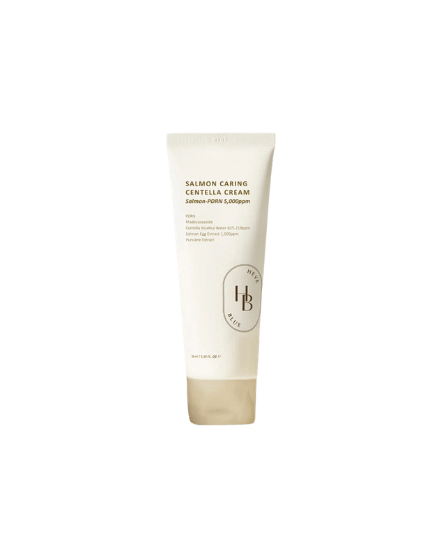 کرم ترمیمی هو بلو (Heve Blue) حاوی عصاره سالمون و سنتلا آسیا تیکا برای بازسازی پوست