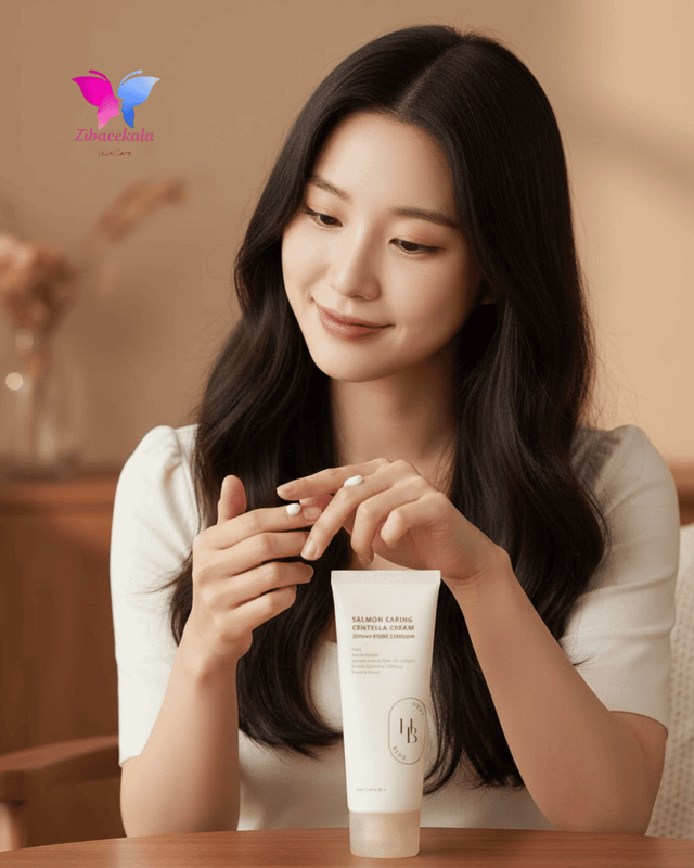 کرم تسکیندهنده و ضد التهاب هو بلو مدل Salmon Caring Centella مناسب پوستهای حساس