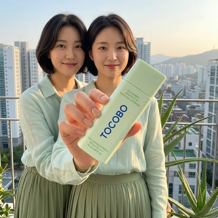 نمونهای از کرم ضد آفتاب تسکیندهنده توکوبو (Cica) روی پوست که حالتی مات و یکدست ایجاد کرده و قرمزی پوست را کاهش میدهد