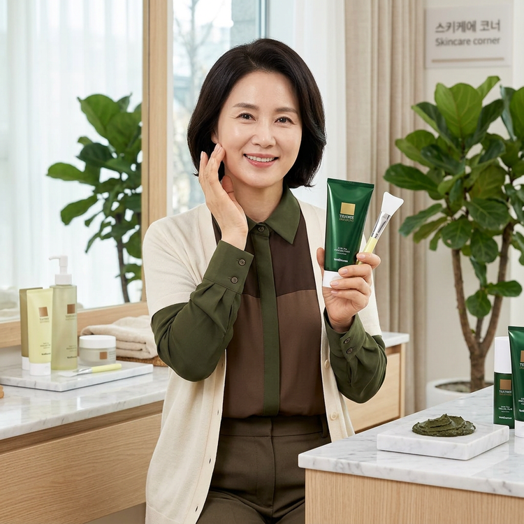 بستهبندی ماسک لایهبردار چای سبز و آلوئهورا Wellderma با طراحی سبز و طبیعی