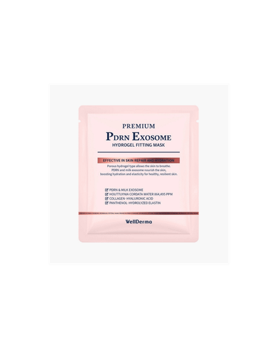 ماسک هیدروژلی ولدرما مدل Premium PDRN Exosome - ماسک صورت تخصصی برای جوانسازی، ترمیم عمیق و آبرسانی قوی پوست